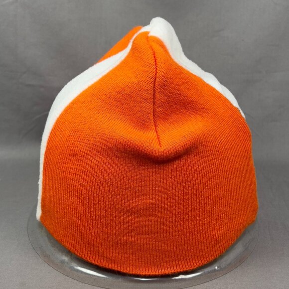 Chicago Bears NFL Beanie Skull Cap Hat Reebok Orange Ski Knit Winter Stripe Mens - Picture 2 of 14
